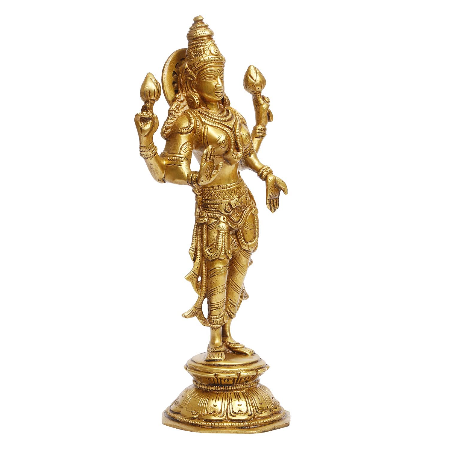 Kartique Brass Maa Lakshmi Standing Considered To Be Auspicious At Home Office Maha Laxmi Idol Dhan Devi Goddess Of Prosperity W